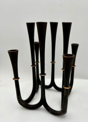 Vintage Dansk Jens Quistgaard Iron & Brass 8 Stick Candelabra