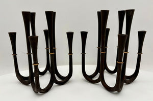 Vintage Dansk Jens Quistgaard Iron & Brass 8 Stick Candelabra