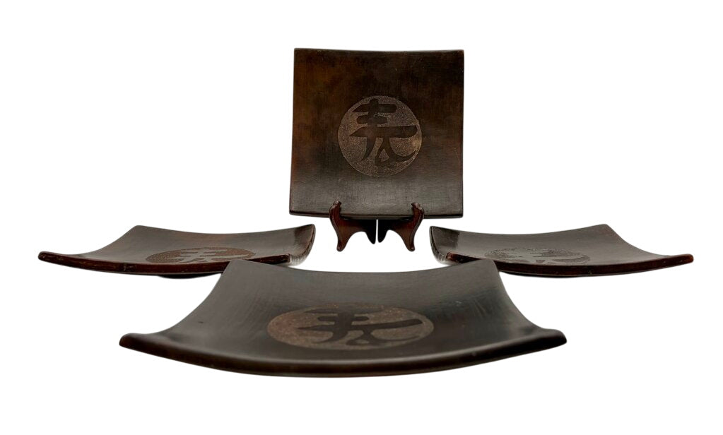 Japanese Square Brown Clay Sushi Plates 8-Inch
