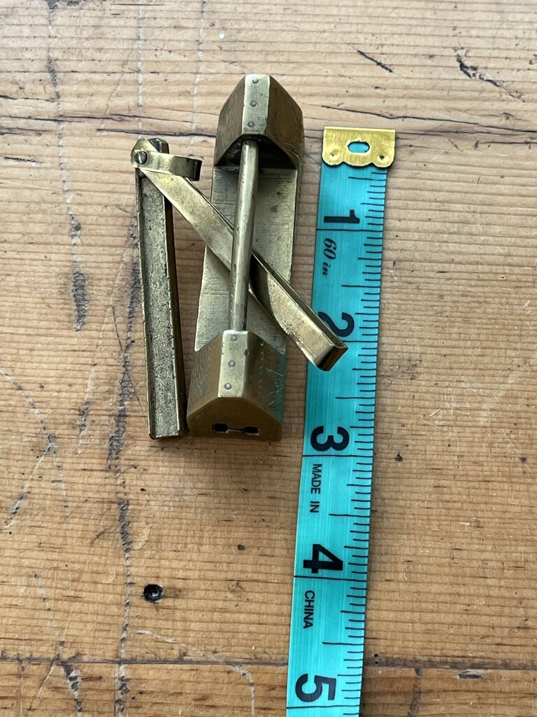 Antique Brass Chinese Slide Lock Small