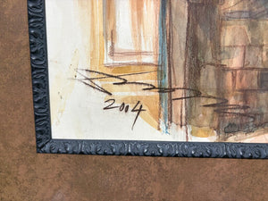 Artist Unknown 2004' Original Watercolor The Charles Bridge Prague Czech Republic