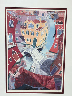 Gregorio Bacci Giagan Gondola Series #102/230 Signed Litho Print