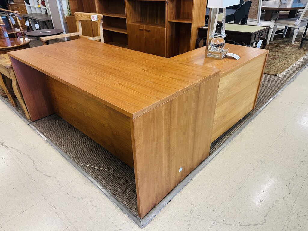 Teak 2 Piece Office Desk 63x66