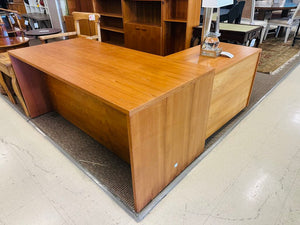 Teak 2 Piece Office Desk 63x66