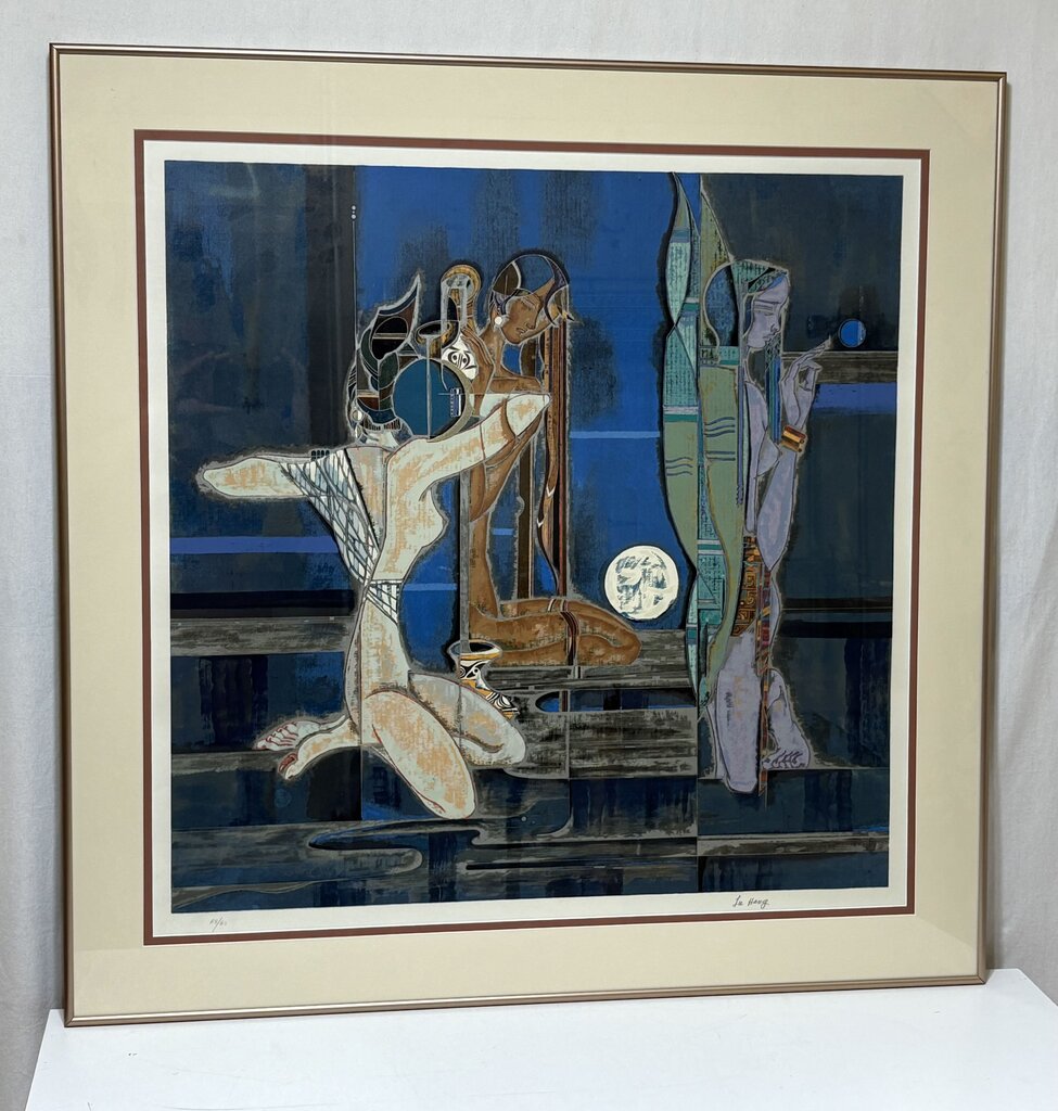 Lu Hong Full Moon & Water #65/68 Signed Serigraph on Rice Paper