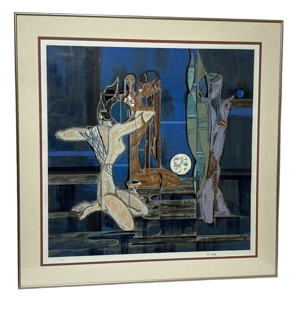 Lu Hong Full Moon & Water #65/68 Signed Serigraph on Rice Paper by Miss Daisy's Consignment & Auction House