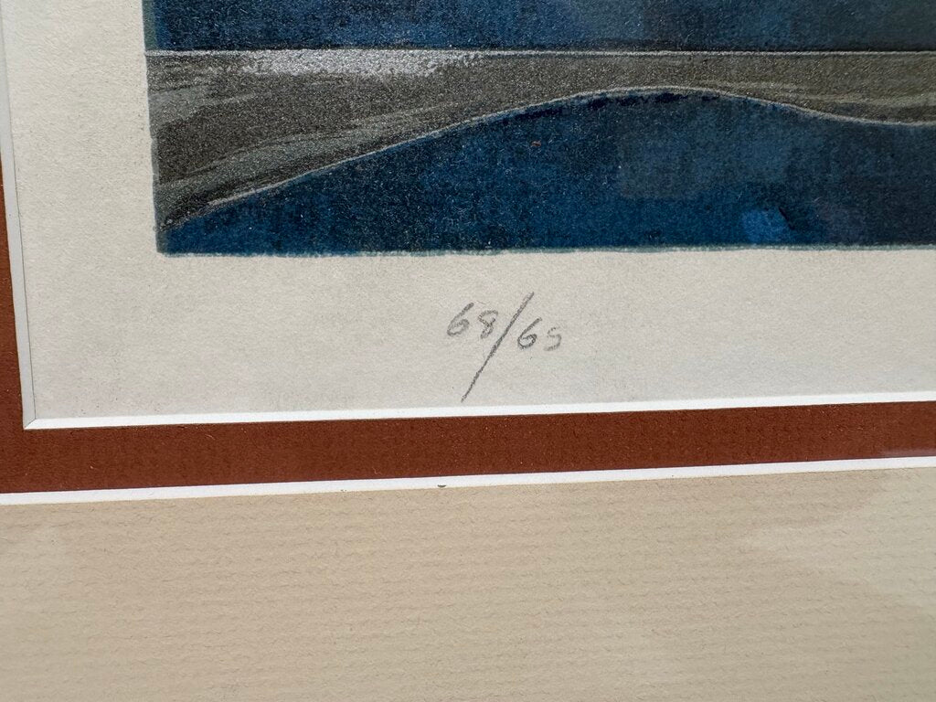 Lu Hong Full Moon & Water #65/68 Signed Serigraph on Rice Paper