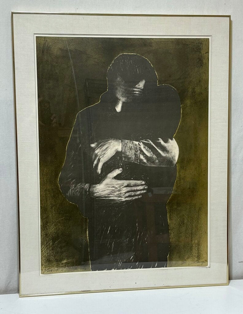 Rafael Canogar El Abrazo #10/25 1972 Original Signed Lithograph