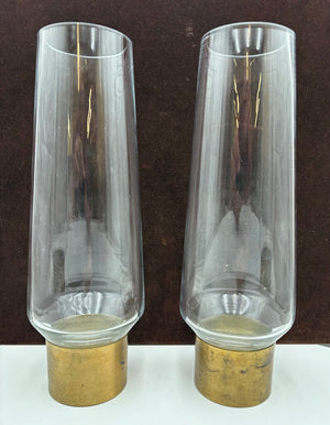 Vintage Unbranded Blown Glass Nobel Ring Vase Candle Holder (PAIR)