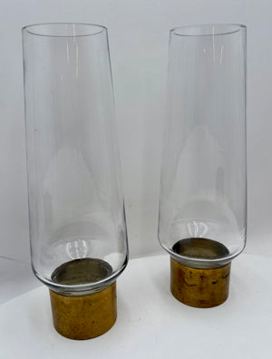 Vintage Unbranded Blown Glass Nobel Ring Vase Candle Holder (PAIR)