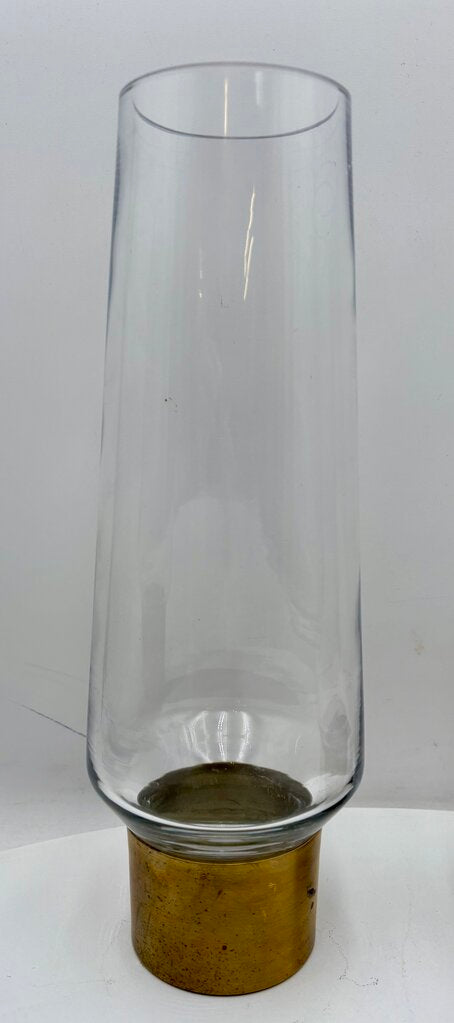 Vintage Unbranded Blown Glass Nobel Ring Vase Candle Holder (PAIR)