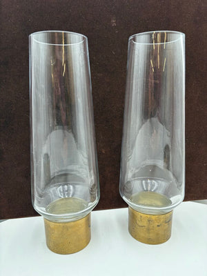 Vintage Unbranded Blown Glass Nobel Ring Vase Candle Holder (PAIR)