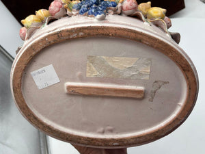 Vintage Vietri Italian Terracotta Fruit Motif Oval Pot