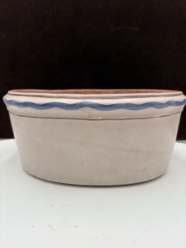 Vintage Vietri Italian Terracotta Fruit Motif Oval Pot