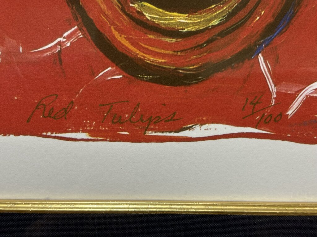 Michele Richard Kennedy Red Tulips #14/100 Signed Lithograph