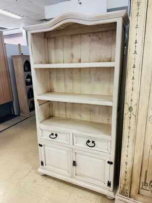 Farmhouse White Bookcase Cabinet 40x12x76