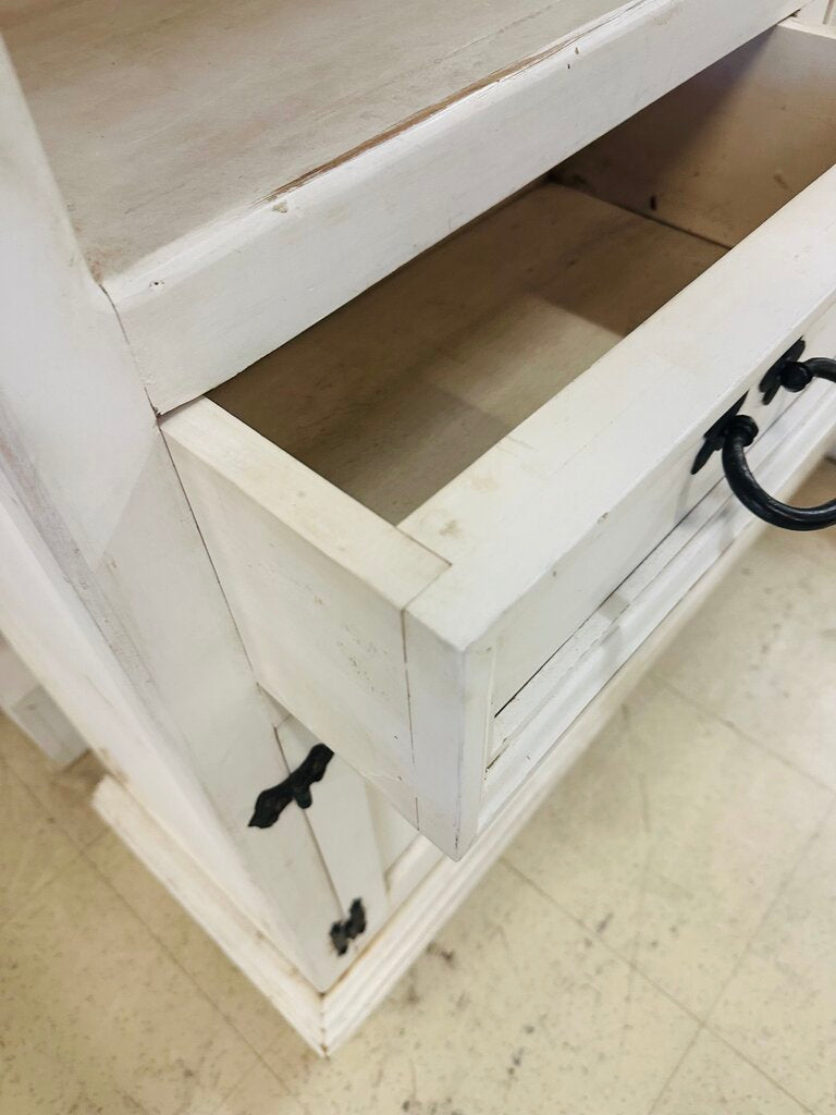 Farmhouse White Bookcase Cabinet 40x12x76