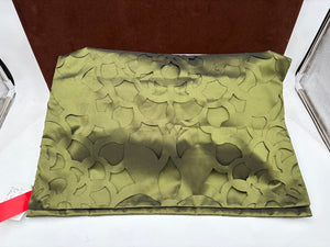 Ann Gish Olive Green Sheen Cutout Pattern Pillow Sham