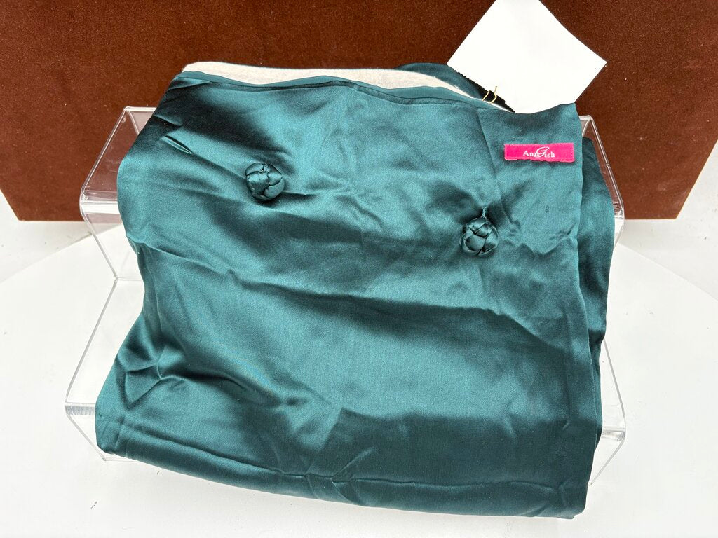 Ann Gish Chinese Style Dark Teal Silk & Knots Pillow Sham