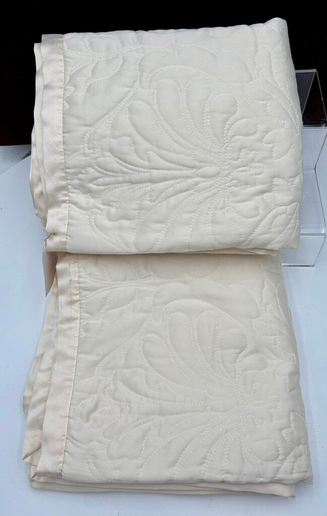 Extreme Linen Ivory Quilted Ecru Pillow Shams (PAIR)