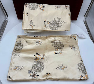 Xueyaer Trading Co. Soft Golden Silk Floral Bird Pattern Pillow Shams (PAIR)