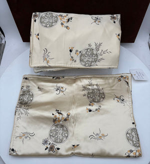 Xueyaer Trading Co. Soft Golden Silk Floral Bird Pattern Pillow Shams (PAIR)