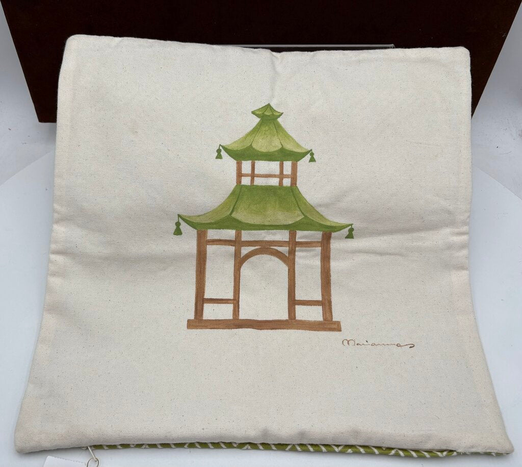 Charlotte Moss Green Greek Key & Pagoda Pillow Sham