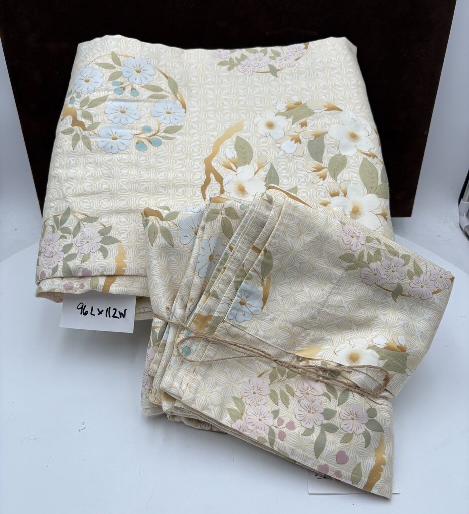 Sferra Italy Floral Butter Print Coverlet & Pillow Sham Bed Set (4Pcs)