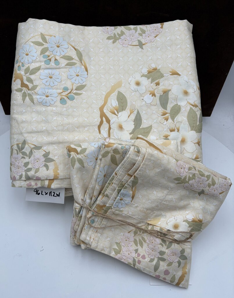 Sferra Italy Floral Butter Print Coverlet & Pillow Sham Bed Set (4Pcs)