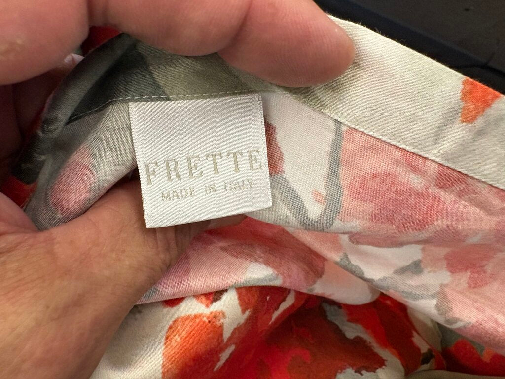 Frette Italy Japanese Style Red Floral Pillow Shams (PAIR)