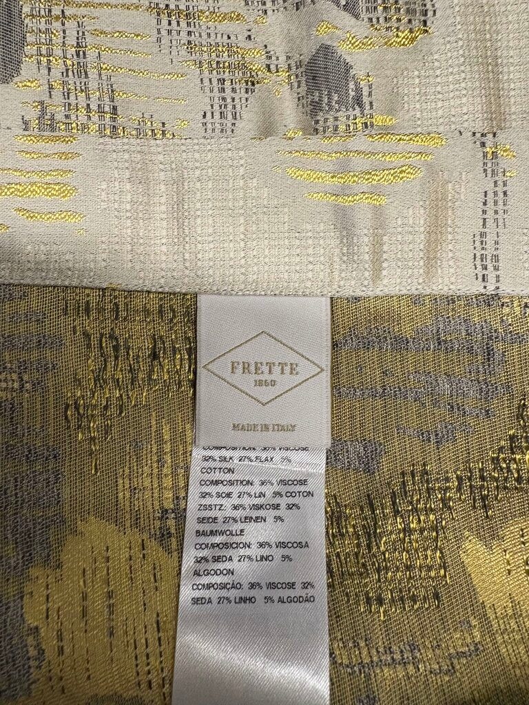 Frette Italy Abstract Gold, Gray, & Pearl Floral Pillow Sham