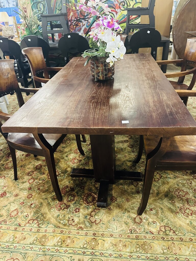 Balinese Burma Padauk Dining Table + 6 Chairs (63x35x29)