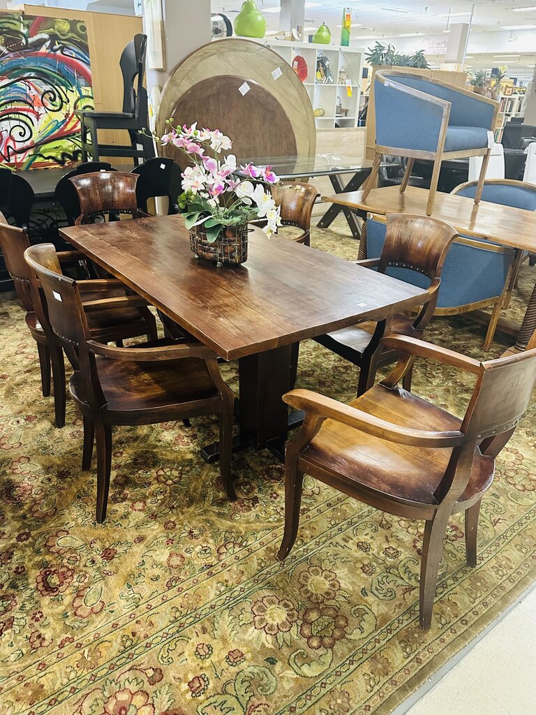 Balinese Burma Padauk Dining Table + 6 Chairs (63x35x29)