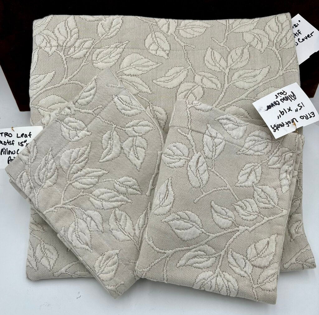 Ygle Germany Beige Leaf Motif Pillow Sham Set (3pcs)