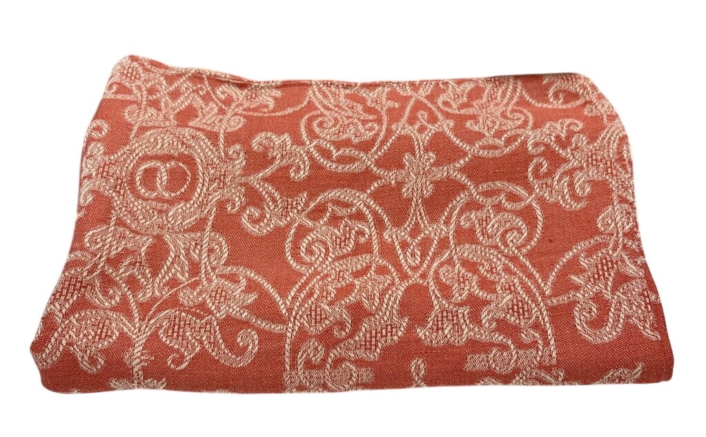 Leitner Cotton Linen Rust Beige Print Pillow Sham by Miss Daisy's Consignment & Auction House