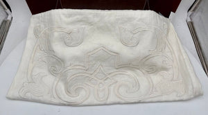 Lili Alessandro White Linen Embroidered Pattern Pillow Sham