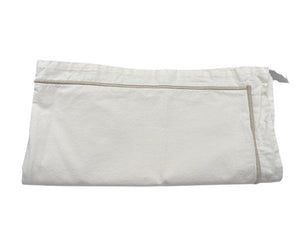 Noble Excellence Ivory Ecru Cotton Taupe Trim Pillow Case by Miss Daisy's Consignment & Auction House
