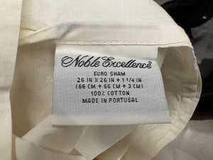 Noble Excellence Ivory Ecru Cotton Taupe Trim Pillow Case