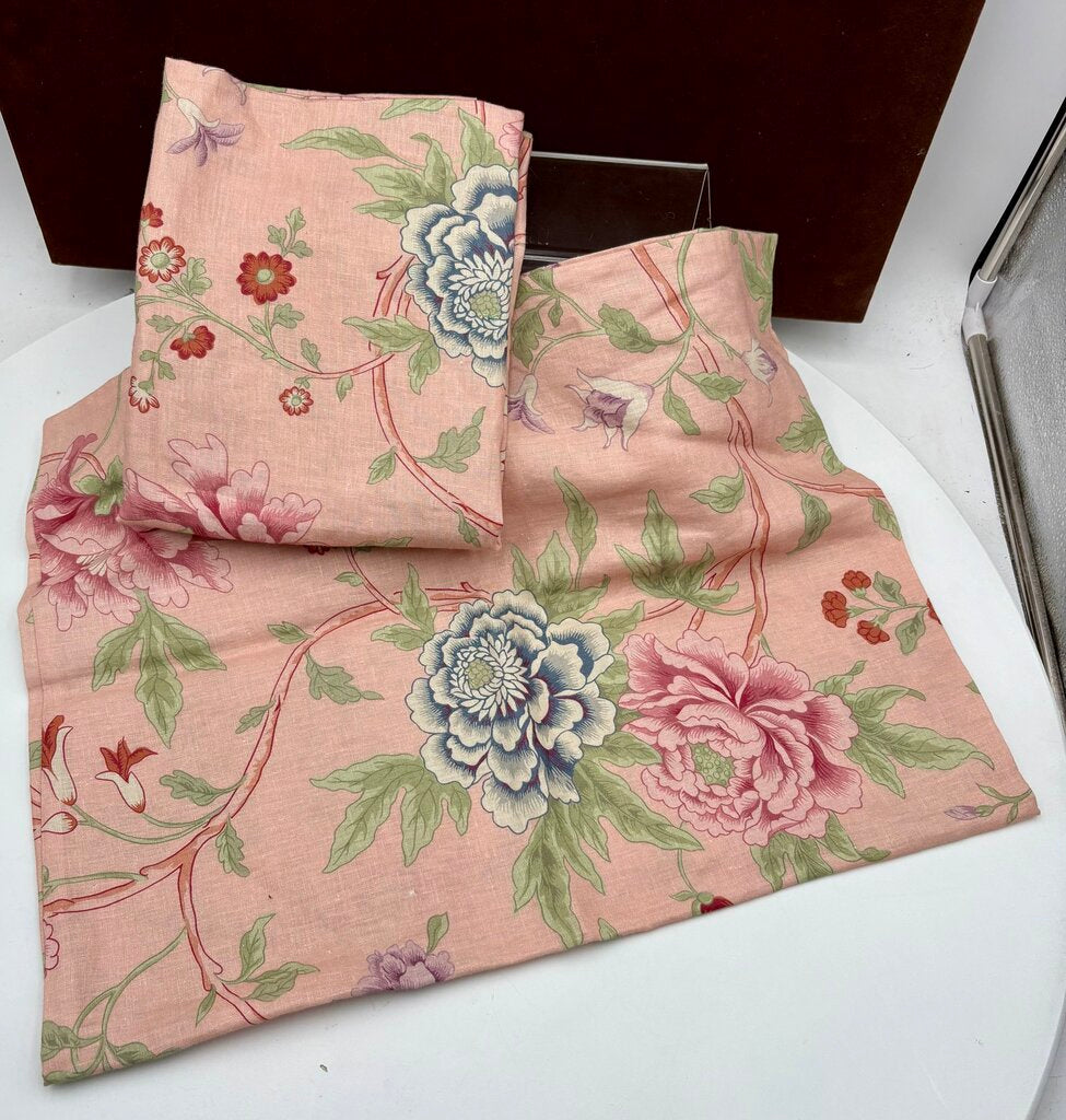 Matouk Schumacher Simone Linen Floral Print in Apricot Pillow Cases (PAIR)