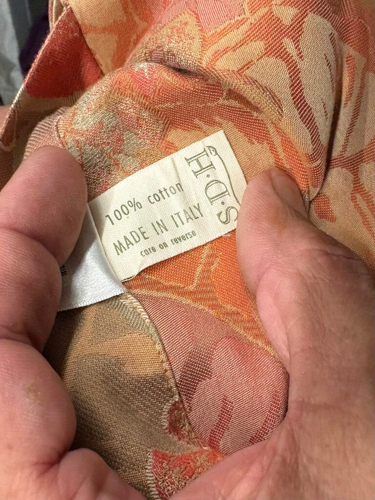 Ygle S.D.H Italy Rust Hibiscus Floral Print Pillow Shams (PAIR)