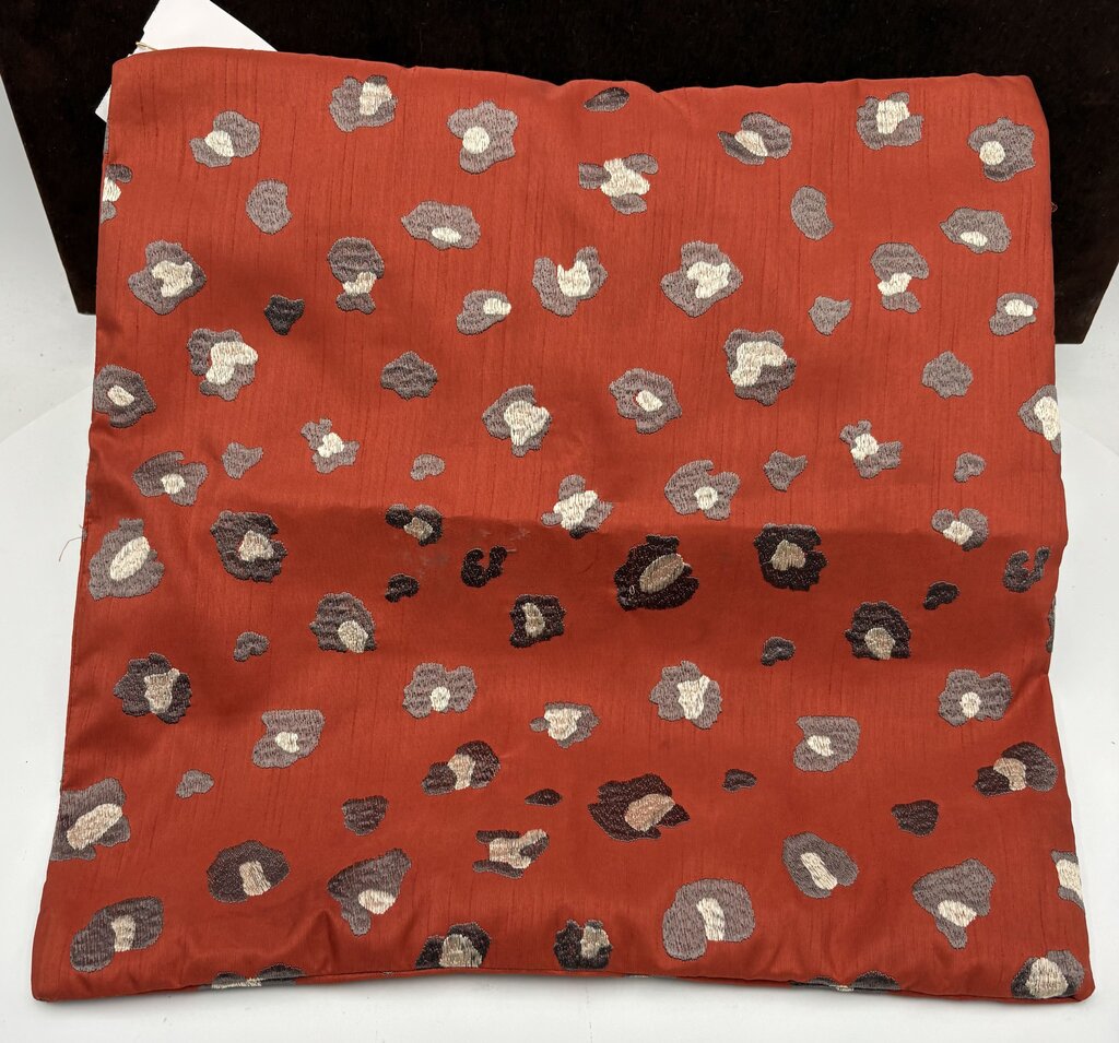 Custom Pillow Cover P.Kaufmann "Fierce Cayenne" with Embroidered Cheetah Print