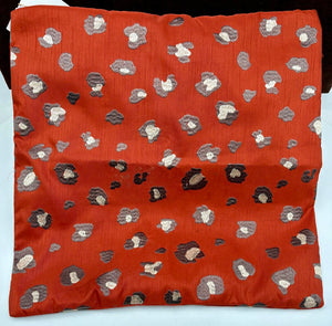 Custom Pillow Cover P.Kaufmann "Fierce Cayenne" with Embroidered Cheetah Print