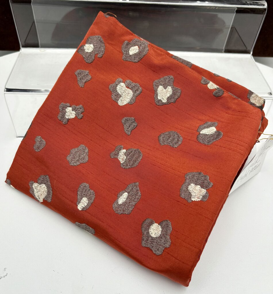 Custom Pillow Cover P.Kaufmann "Fierce Cayenne" with Embroidered Cheetah Print