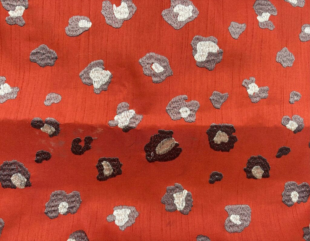 Custom Pillow Cover P.Kaufmann "Fierce Cayenne" with Embroidered Cheetah Print