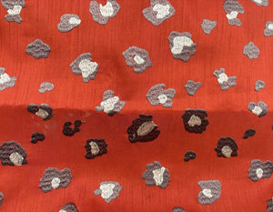 Custom Pillow Cover P.Kaufmann "Fierce Cayenne" with Embroidered Cheetah Print