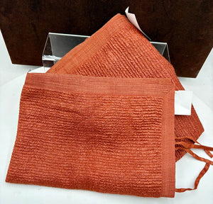 Custom Silk Rust Textured Trimmed Pillow Shams (PAIR)