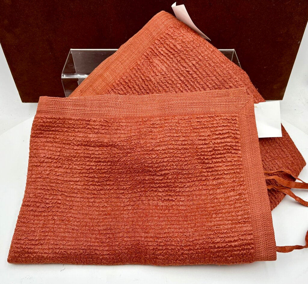 Custom Silk Rust Textured Trimmed Pillow Shams (PAIR)