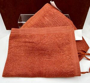 Custom Silk Rust Textured Trimmed Pillow Shams (PAIR)