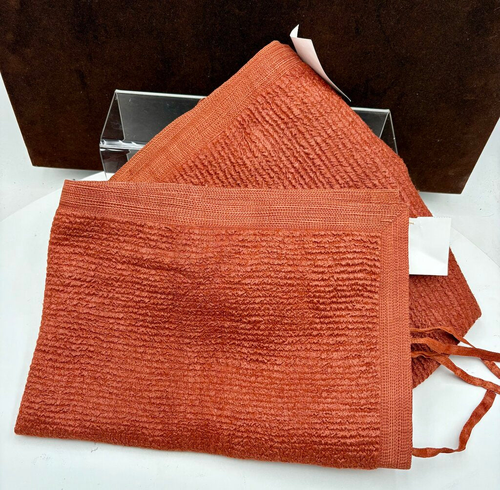 Custom Silk Rust Textured Trimmed Pillow Shams (PAIR)