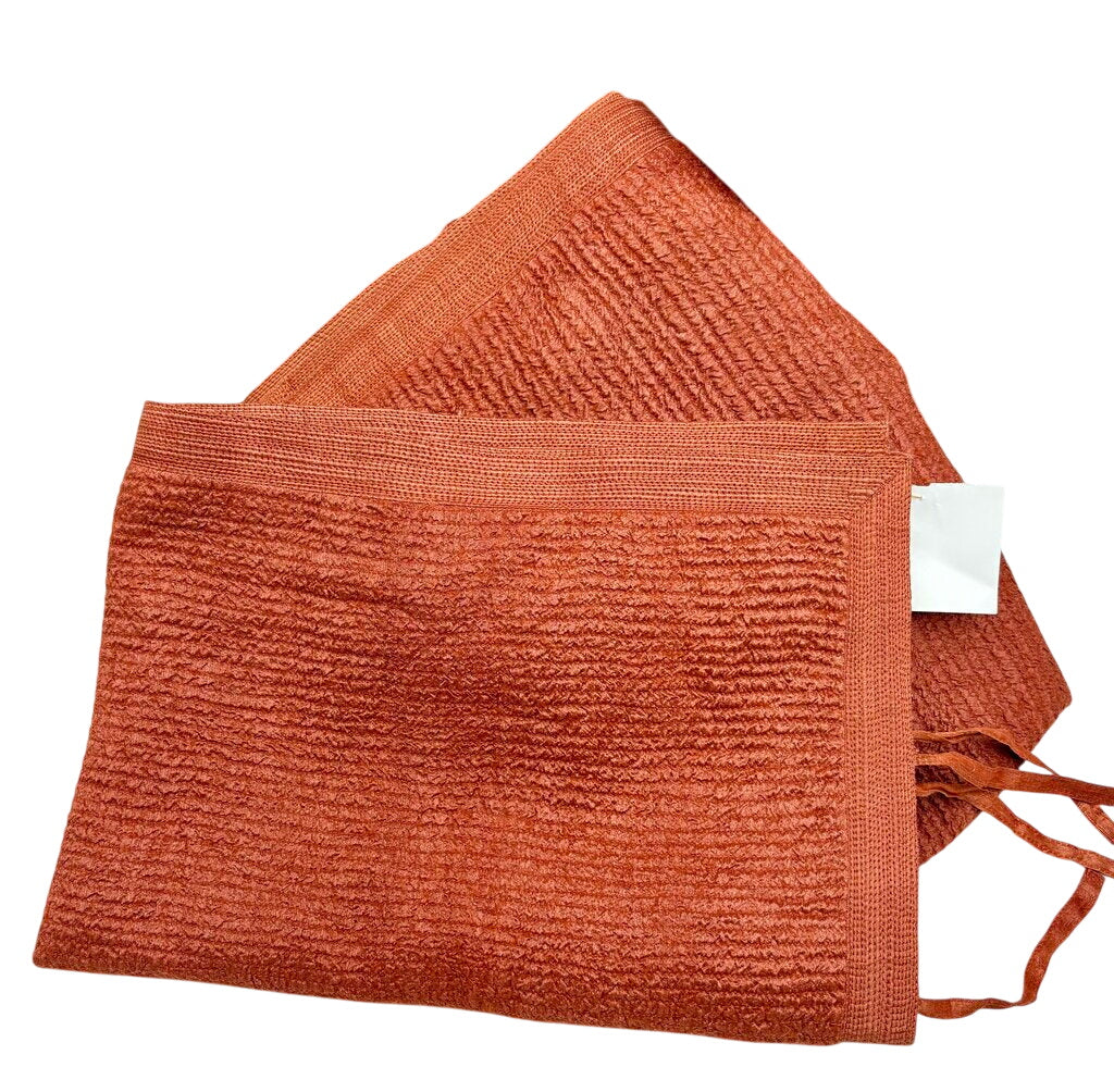 Custom Silk Rust Textured Trimmed Pillow Shams (PAIR) by Miss Daisy's Consignment & Auction House